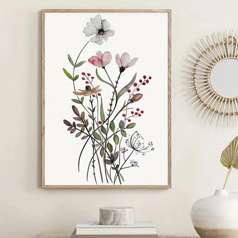 Boho Floral Nature Print Canvas Wall Decor - Picture 3 of 8